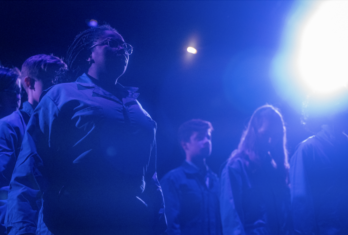 Members of U-High Theater perform a dance number during the fall play, "Rossum's Universal Robots." From November 14-16, the theater department presented the science fiction play by Karel Čapek, which originally coined the term "robot."